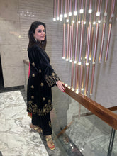 Black Velvet suit with mukash Dupatta